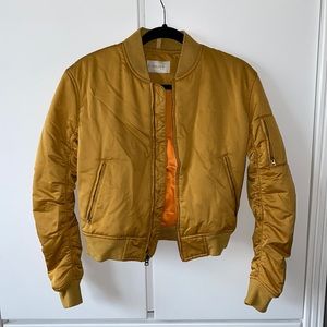 Yellow golden bomber jacket